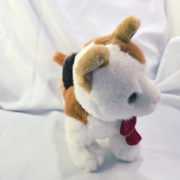 Walmart Calico Cat Plush Stuffed Toy Red Velour Bow Hearts Blue Eyes 9.5 Inch - Picture 4 of 10